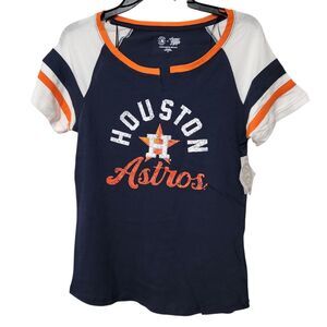 Houston Astros T-shirt For Women Size Medium Navy Blue Lightweight